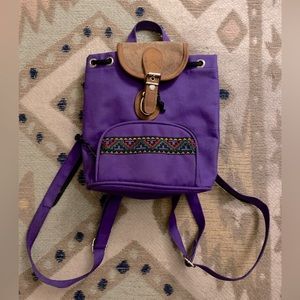 Rare Purple Aztec Bohemian Mini Backpack Purse
